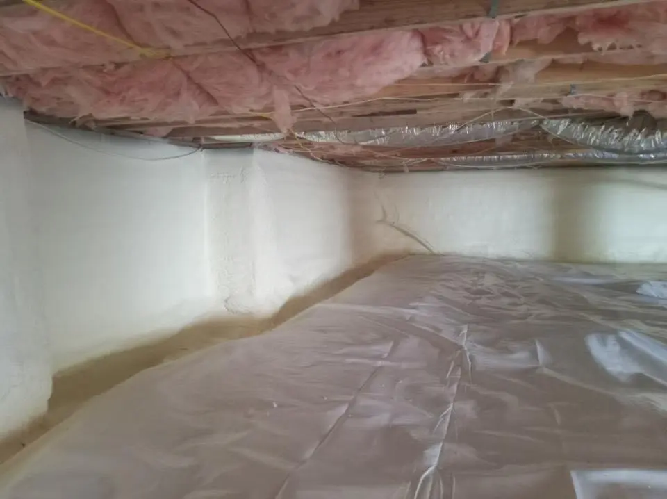 Crawl space encapsulation with closed-cell spray foam for Attic Insulation in Mililani Mauka
